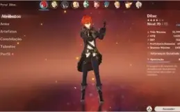 GENSHIN DILUC + KLEE + 3 ARMAS 5* + personagens 4*