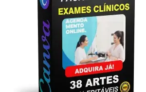 Pack Canva Exames Clínicos - 38 Artes Editáveis