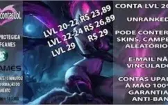 Conta Smurf LeagueOfLegends Unranked Aleatorio