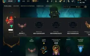 Unranked com TODOS os Champs e 119 Skins ( MID / JG / ADC )