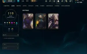 Unranked com TODOS os Champs e 119 Skins ( MID / JG / ADC )