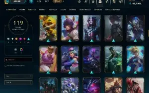Unranked com TODOS os Champs e 119 Skins ( MID / JG / ADC )