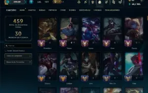 Unranked com TODOS os Champs e 119 Skins ( MID / JG / ADC )