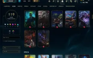 Unranked com TODOS os Champs e 119 Skins ( MID / JG / ADC )