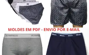 Kit Molde de Cuecas Básicas para Costura Qualidade em Moldes