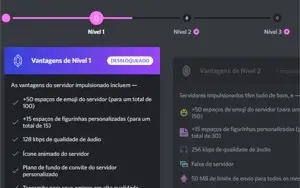 Servidor discord 400 membros + nível 1 boost