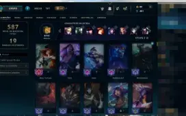 CONTA LOL LVL 385 COM 201 SKINS FULL CAMPEOES