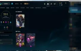 CONTA LOL LVL 385 COM 201 SKINS FULL CAMPEOES