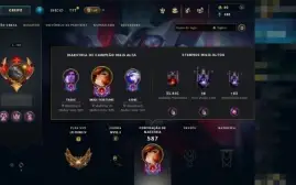 CONTA LOL LVL 385 COM 201 SKINS FULL CAMPEOES