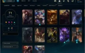 Conta LOL Diamante IV com 71 skins e 90 campeões