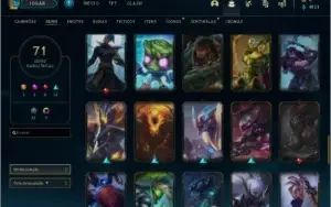 Conta LOL Diamante IV com 71 skins e 90 campeões