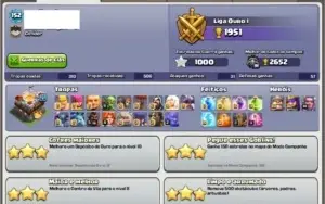 CONTA CLASH OF CLANS LVL 152 CV 11 97 % MAX. MUROS FULL