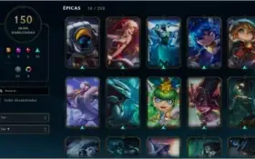 Conta League of Legends, lvl 115, todos campeões, 150 skins