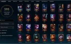Conta League of Legends, lvl 115, todos campeões, 150 skins