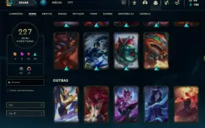 Bronze 4 com TODOS os champs e 227 Skins ( MAIN JG )