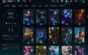 Bronze 4 com TODOS os champs e 227 Skins ( MAIN JG )