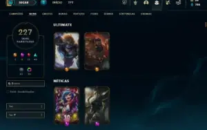 Bronze 4 com TODOS os champs e 227 Skins ( MAIN JG )
