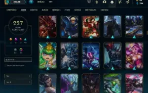 Bronze 4 com TODOS os champs e 227 Skins ( MAIN JG )