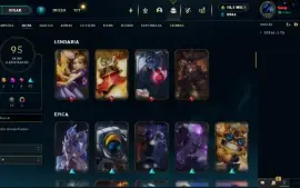 Conta lvl 117 com 10k de RP + 95 skins (Elo Esmeralda 4)
