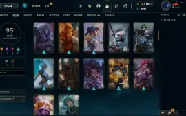 Conta lvl 117 com 10k de RP + 95 skins (Elo Esmeralda 4)