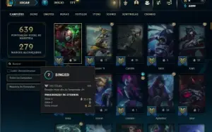 Prata 3 com TODOS os champs e 165 Skins ( Nivel 606 )