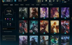 Prata 3 com TODOS os champs e 165 Skins ( Nivel 606 )