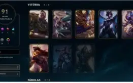Conta LOL, Janna Vitoriosa, MESTRE/CHALLENGER, Ícones S1.