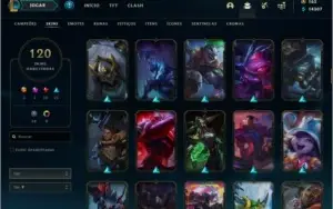 CONTA UNRANKED COM 120 SKINS E 133 CAMPEÕES