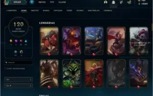 CONTA UNRANKED COM 120 SKINS E 133 CAMPEÕES