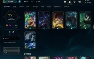 CONTA UNRANKED COM 120 SKINS E 133 CAMPEÕES