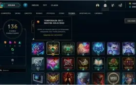 CONTA UNRANKED COM 120 SKINS E 133 CAMPEÕES