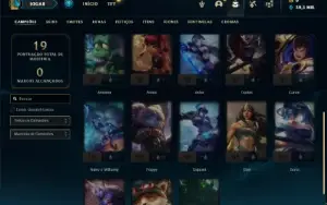 Conta Mestre com 23 Champs e 1 Skin + 14 Fragmentos de skins