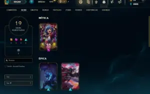 Unranked com 65 Champs e 19 Skins