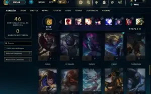 Unranked com 65 Champs e 19 Skins