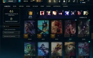 Unranked com 65 Champs e 19 Skins