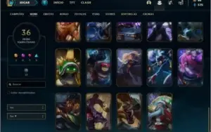 Conta unranked com Rammus rei e Kayle juiza