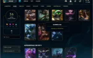 Conta unranked com Rammus rei e Kayle juiza