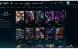 Conta de LOL, level 50, 54 campeões e 12 skins