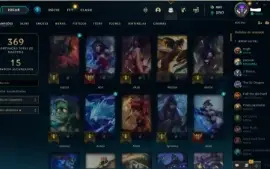 Conta LoL com 238 skins sem elo na season 2023