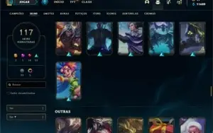 Conta bronze 1 com TODOS os champs e 117 Skins (Nivel 489)