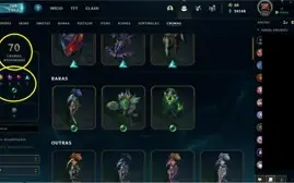 conta LoL league of legends  LVL 466 +129 SKINS