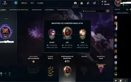 conta LoL league of legends  LVL 466 +129 SKINS