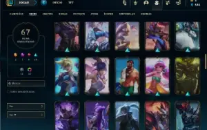 Diamante 1 com 130 Champs e 67 Skins + 12 Cromas