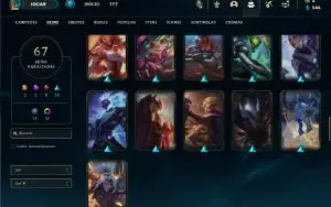 Diamante 1 com 130 Champs e 67 Skins + 12 Cromas