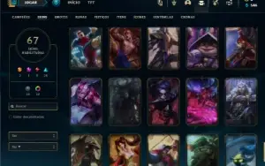 Diamante 1 com 130 Champs e 67 Skins + 12 Cromas