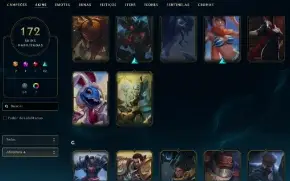 Unranked com TODOS os champs e 172 Skins + 4k de RP
