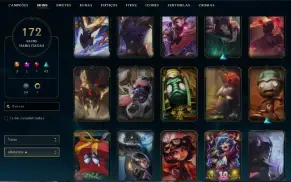 Unranked com TODOS os champs e 172 Skins + 4k de RP