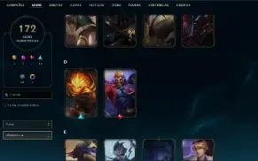 Unranked com TODOS os champs e 172 Skins + 4k de RP