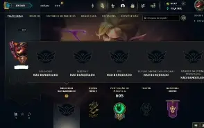 Unranked com TODOS os champs e 172 Skins + 4k de RP