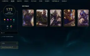 Unranked com TODOS os champs e 172 Skins + 4k de RP